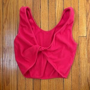 NWOT Pink Twist Bamboo Crop Top